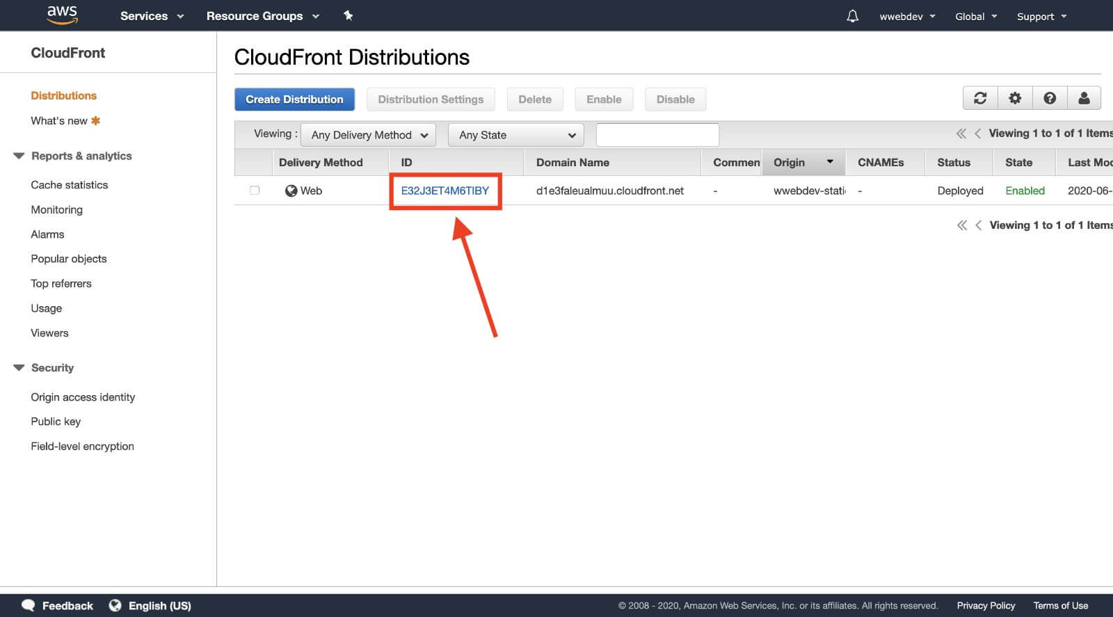 cloudfront details