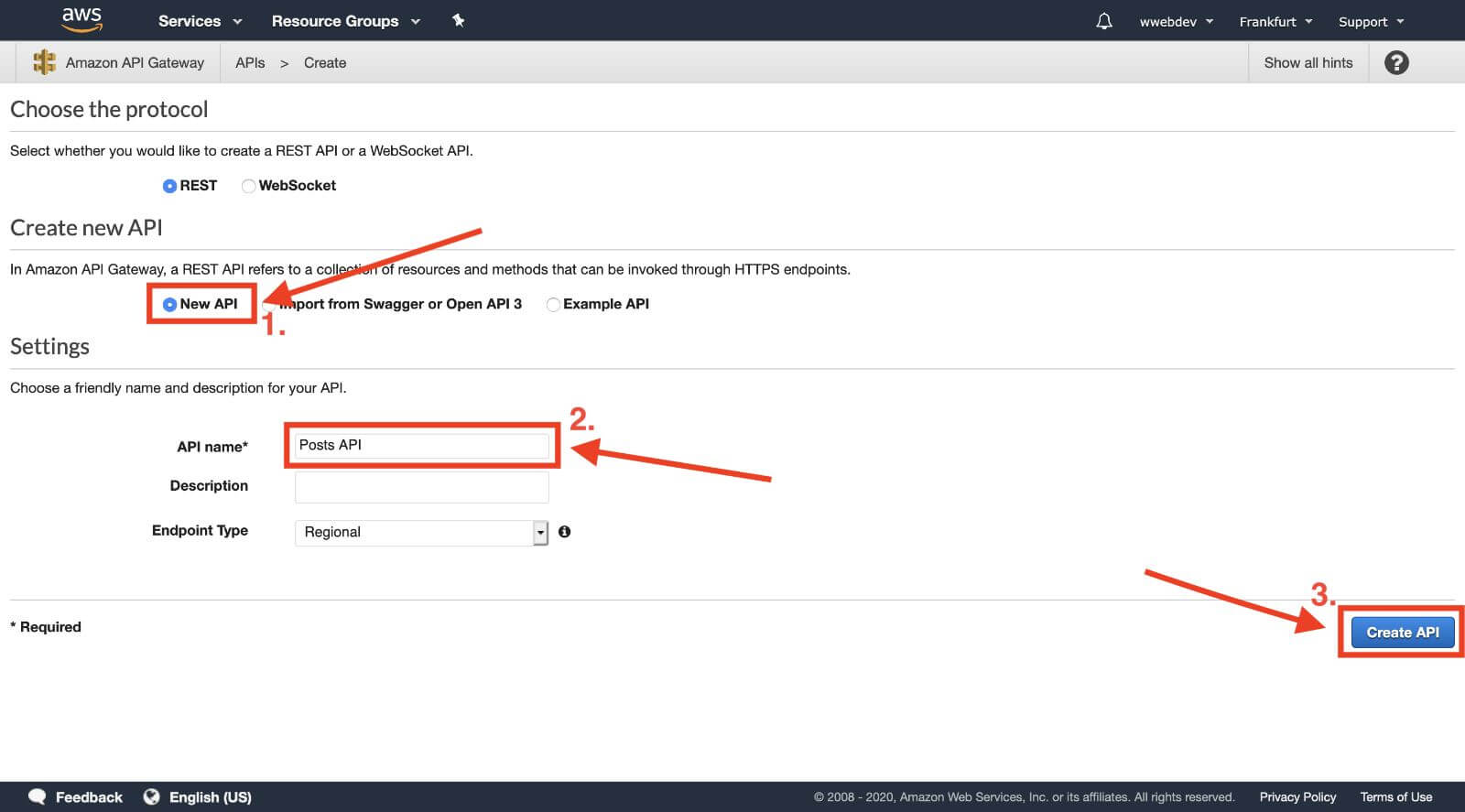 Create API Gateway Details